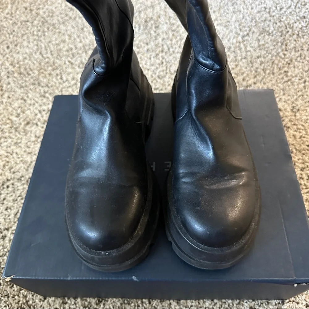 Zara black Over-the-Knee Chunky Platform Boots